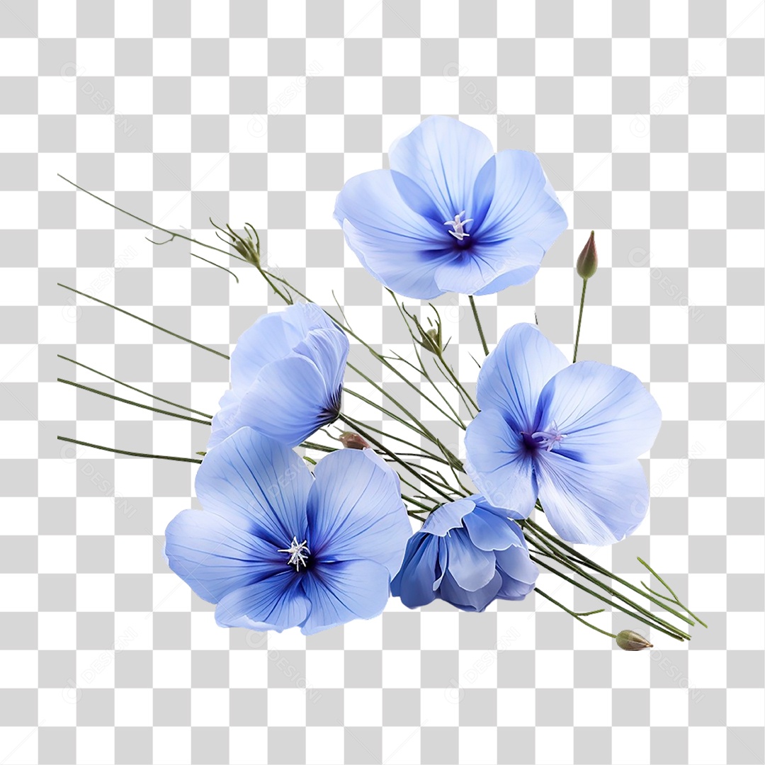 Flores Azuis PNG Transparente