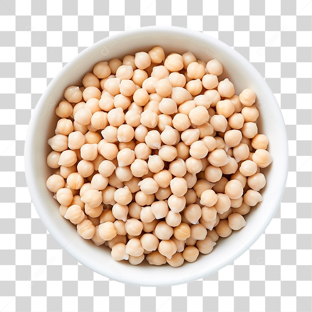 Tigela com Grão de Bico Seco PNG Transparente