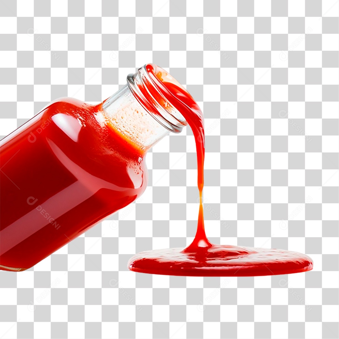 Vidro de Ketchup PNG Transparente