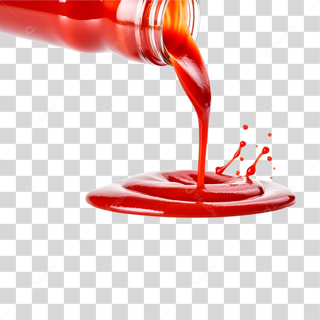 Vidro de Ketchup PNG Transparente