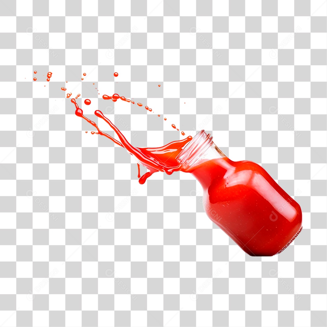 Vidro de Ketchup PNG Transparente