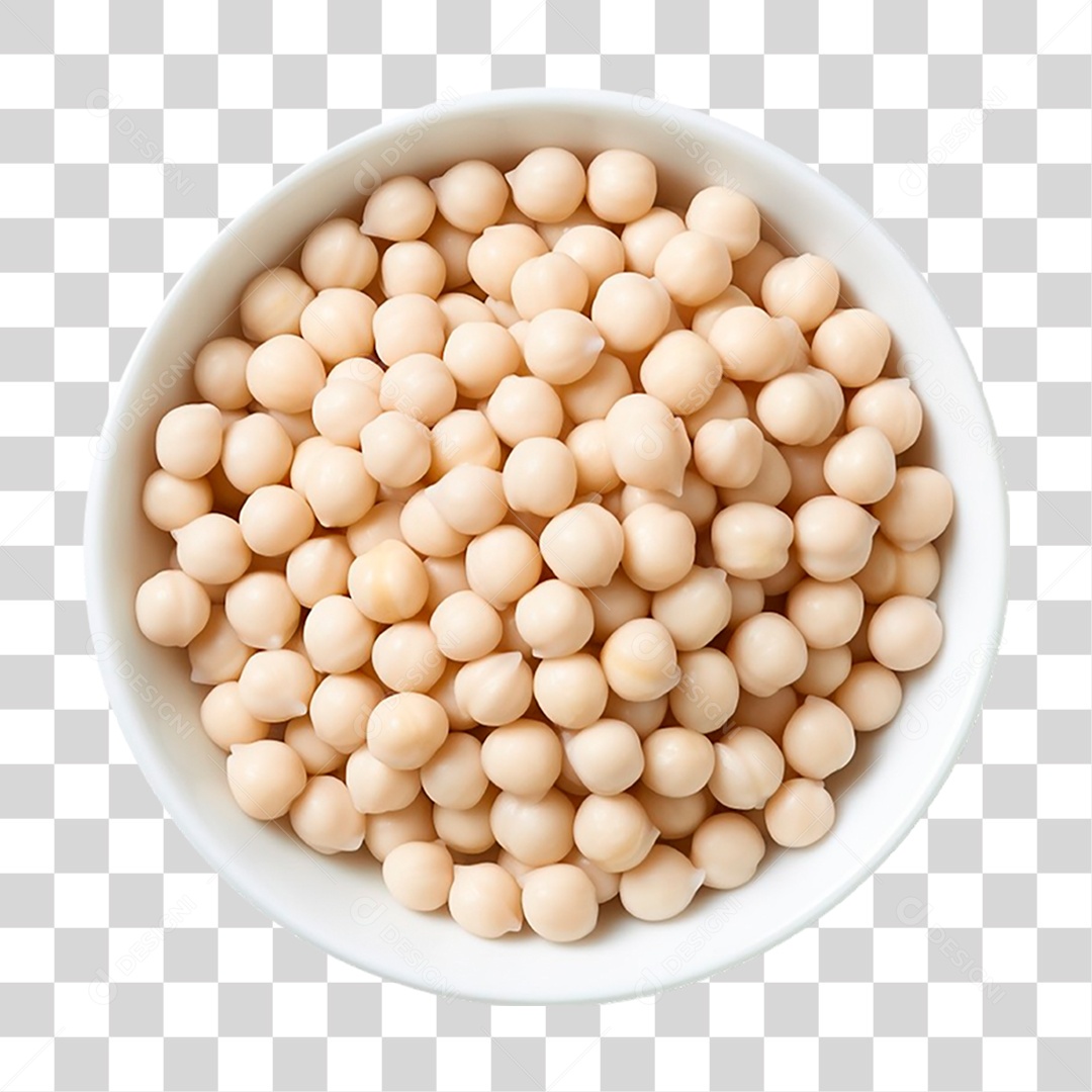 Tigela com Grão de Bico Seco PNG Transparente