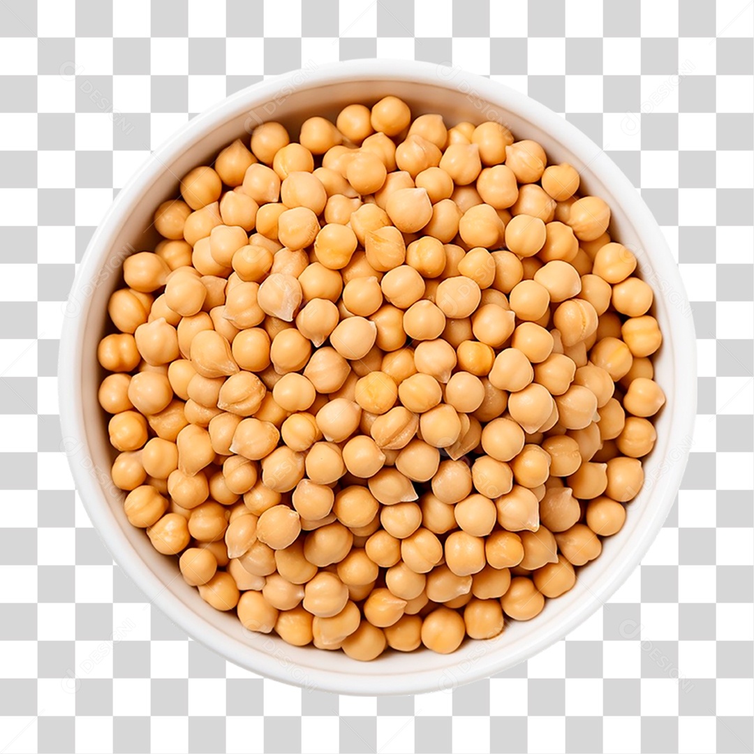Tigela com Grão de Bico Seco PNG Transparente