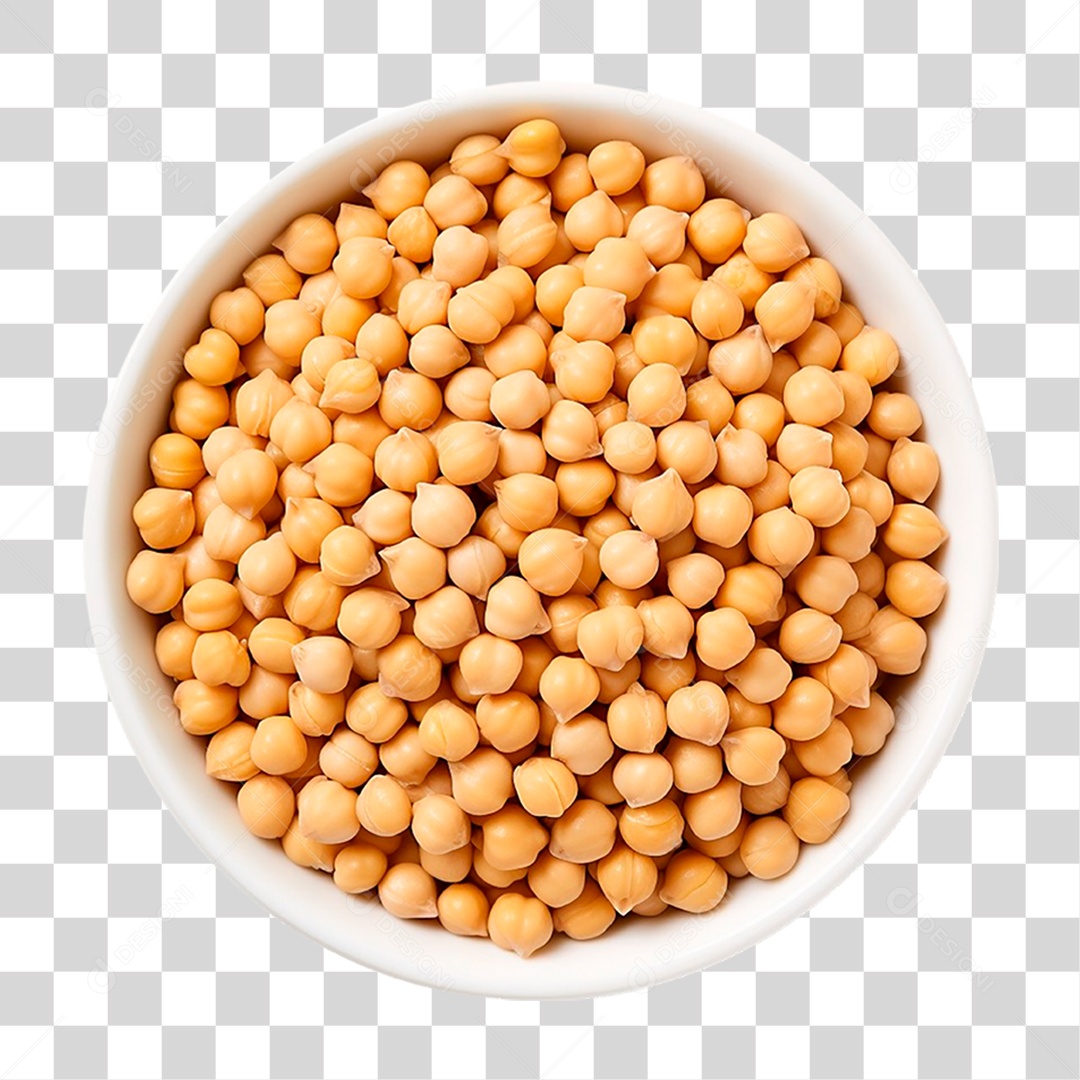 Tigela com Grão de Bico Seco PNG Transparente