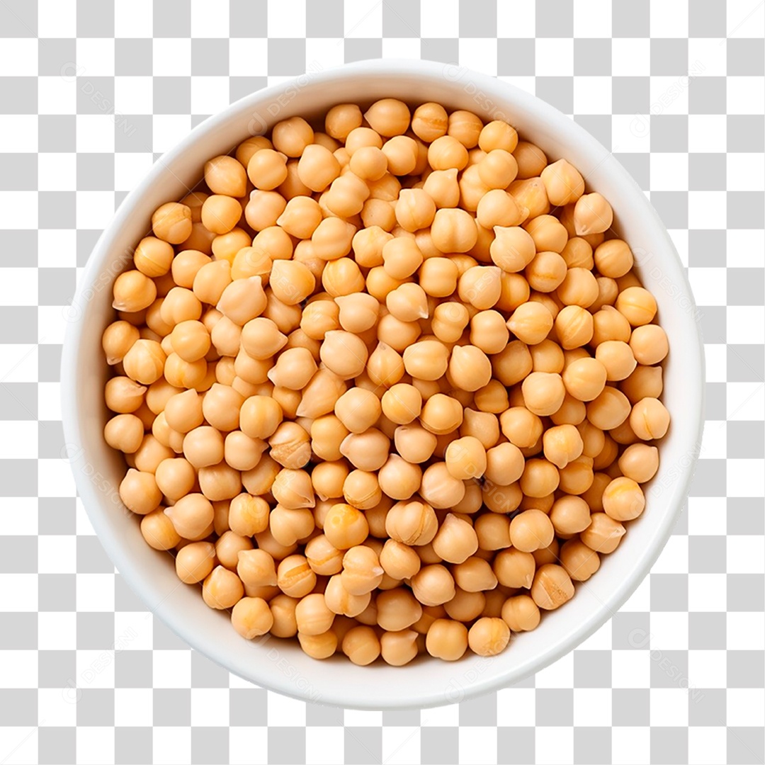 Tigela com Grão de Bico Seco PNG Transparente