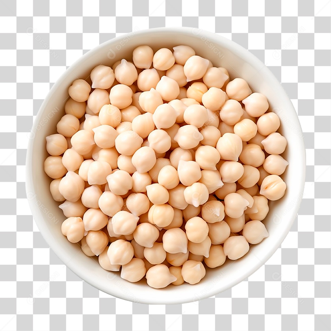 Tigela com Grão de Bico Seco PNG Transparente