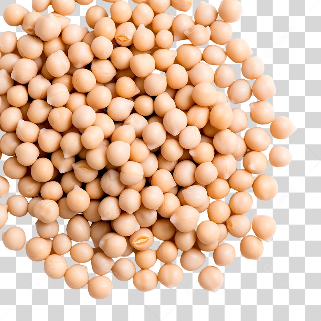 Tigela com Grão de Bico Seco PNG Transparente