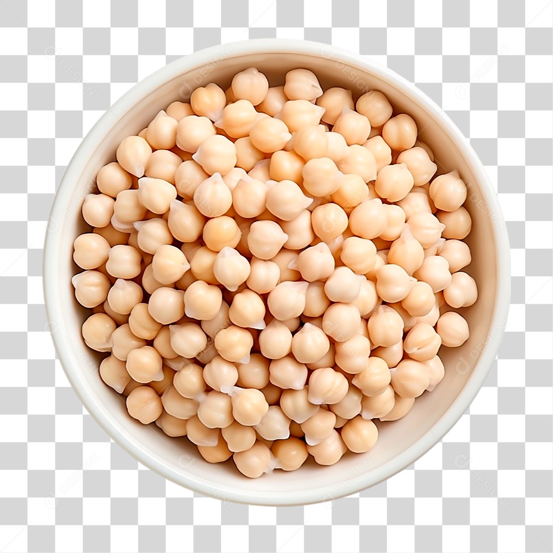 Tigela com Grão de Bico Seco PNG Transparente