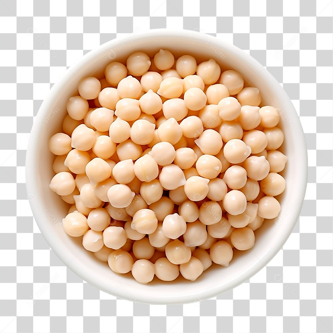 Tigela com Grão de Bico Seco PNG Transparente