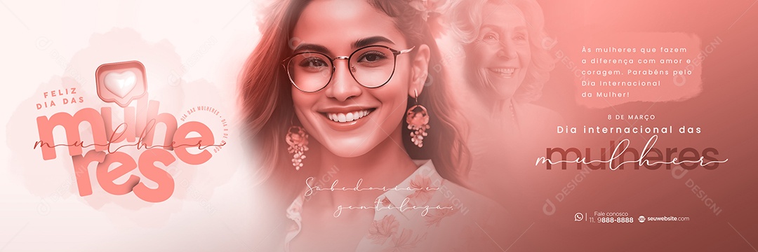 Carrossel Dia Internacional das Mulheres 8 de Março que Fazem a Diferença Social Media PSD Editável