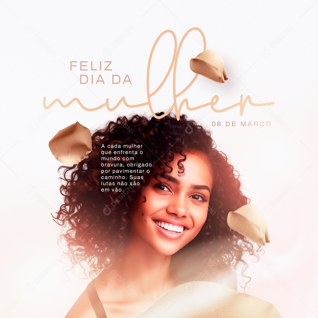 Dia Internacional das Mulheres 8 de Março Obrigado por Pavimentar o Caminho Social Media PSD Editável