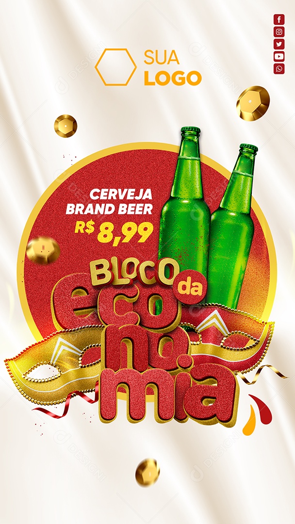 Story Economy Block Supermarket Beer brand Social Media PSD Editable