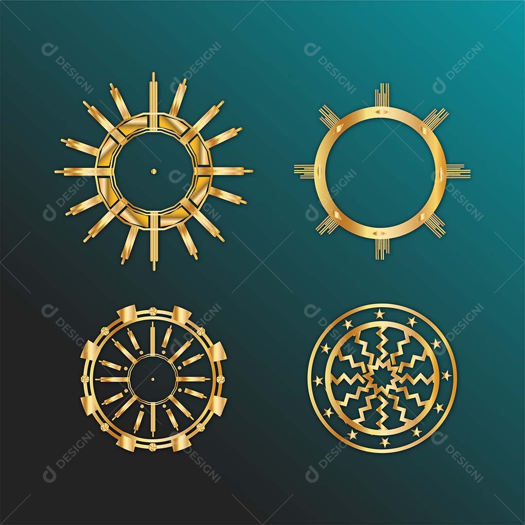 Conjunto de Coroas Ilustração AI