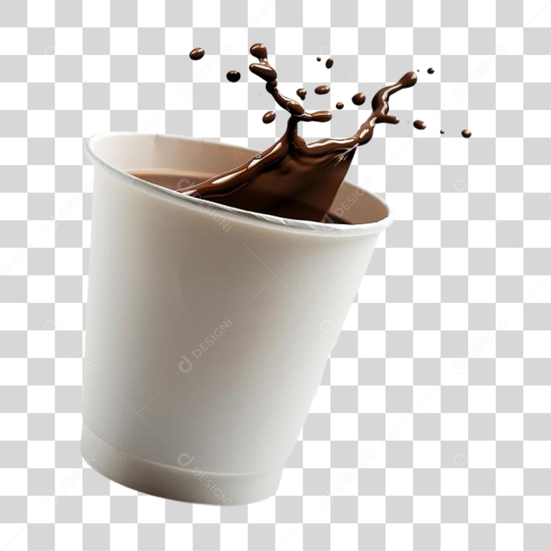 Copo de Café Derramando PNG Transparente
