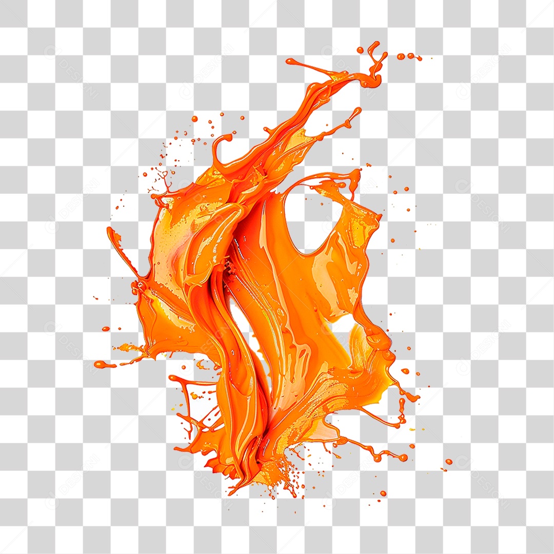Splash de Laranja PNG Transparente