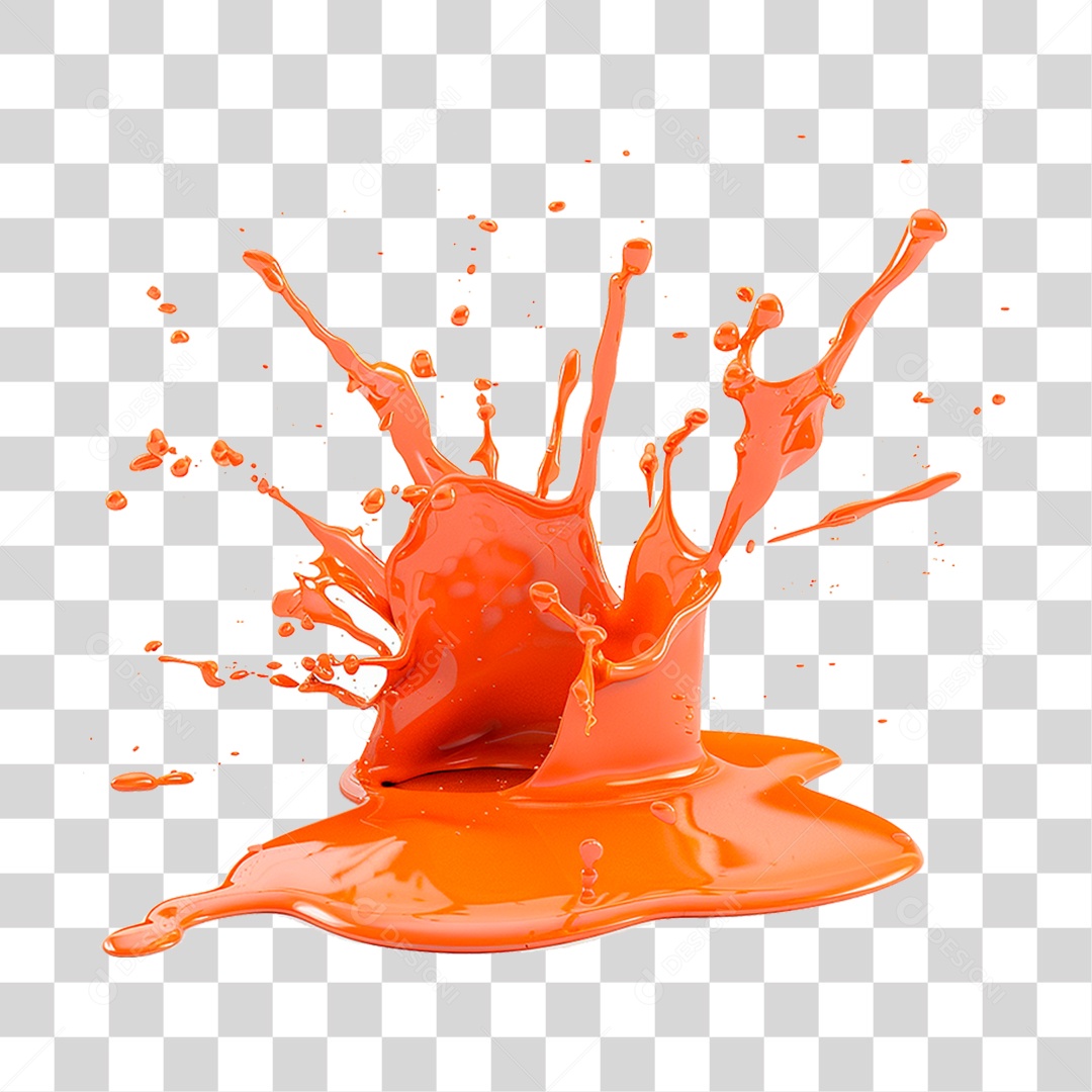 Splash de Laranja PNG Transparente