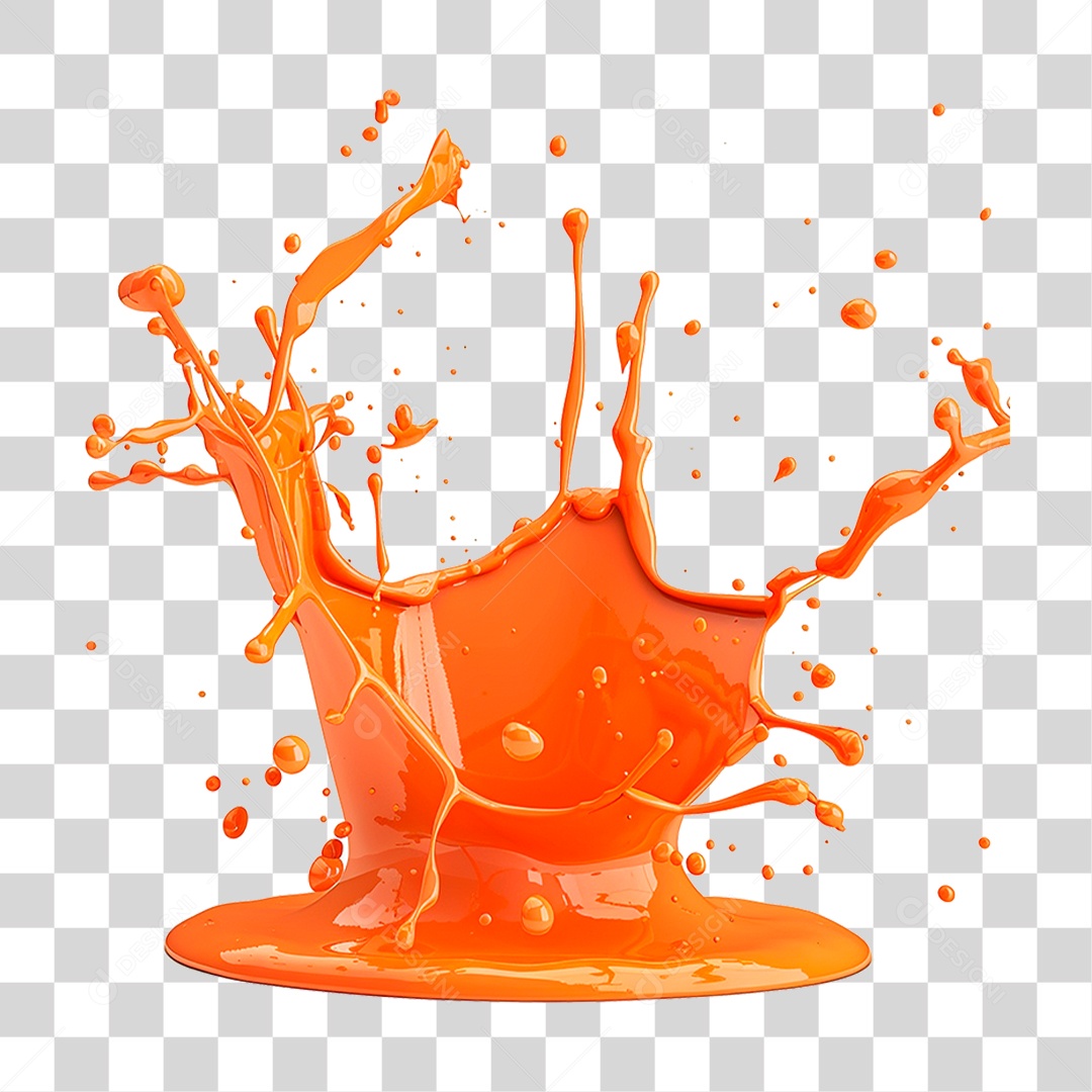 Splash de Laranja PNG Transparente