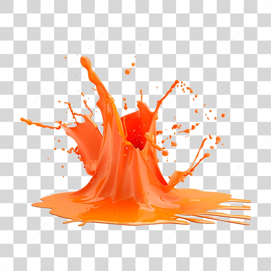 Splash de Laranja PNG Transparente