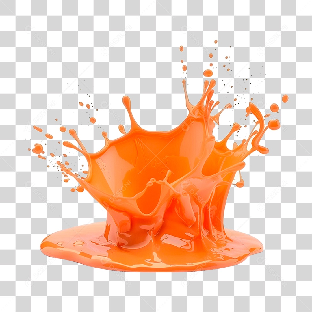 Splash de Laranja PNG Transparente