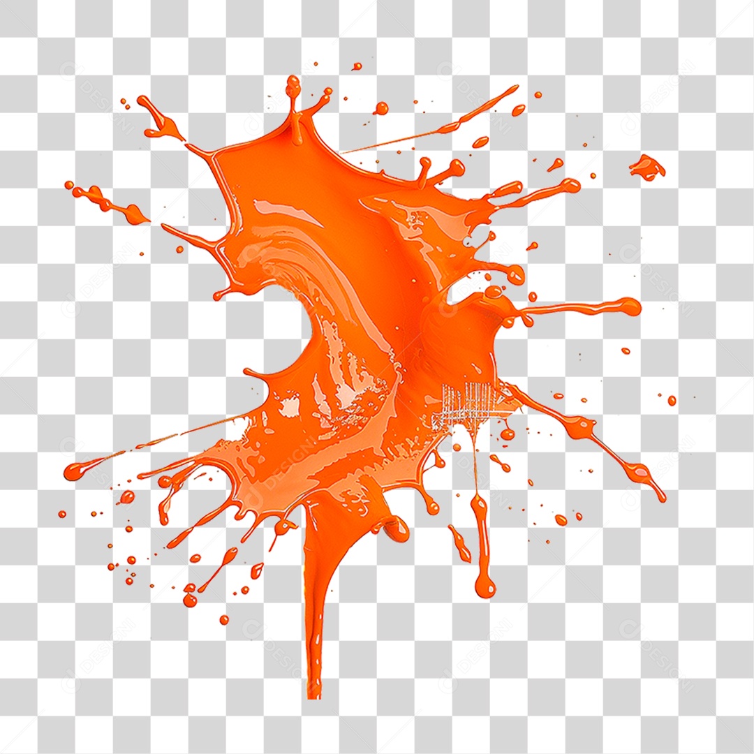 Splash de Laranja PNG Transparente