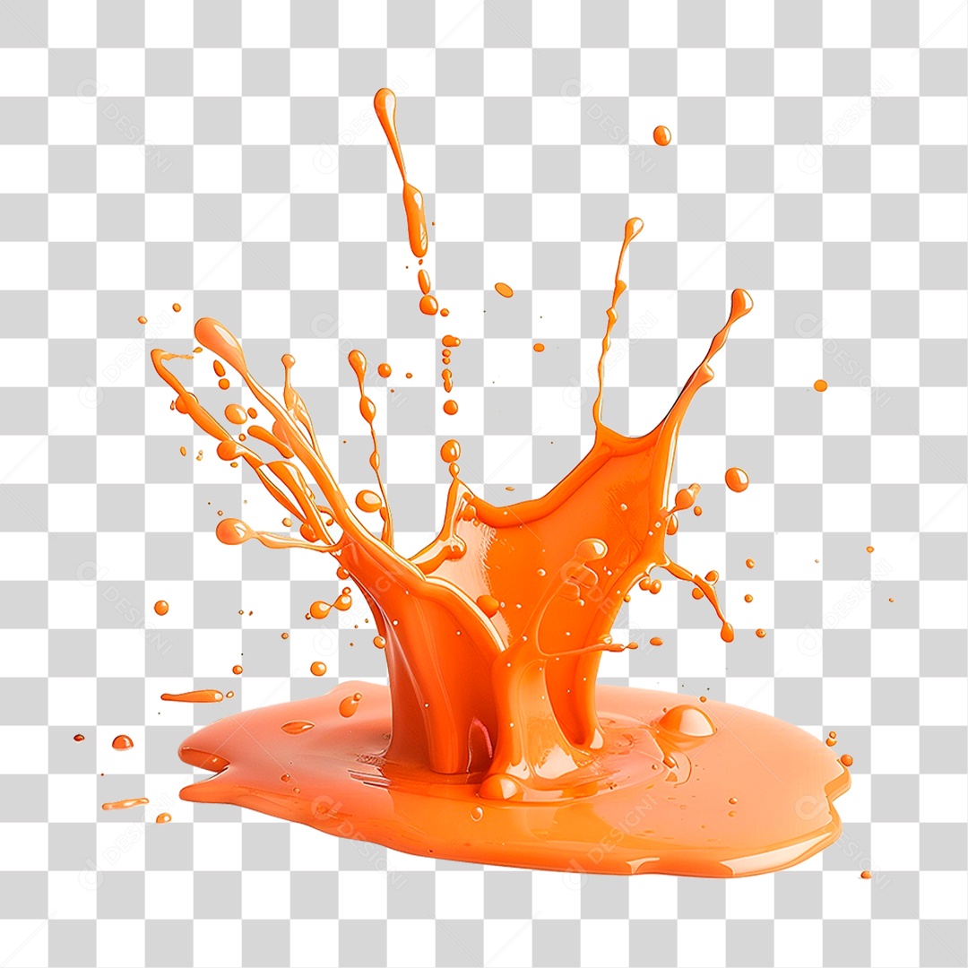 Splash de Laranja PNG Transparente