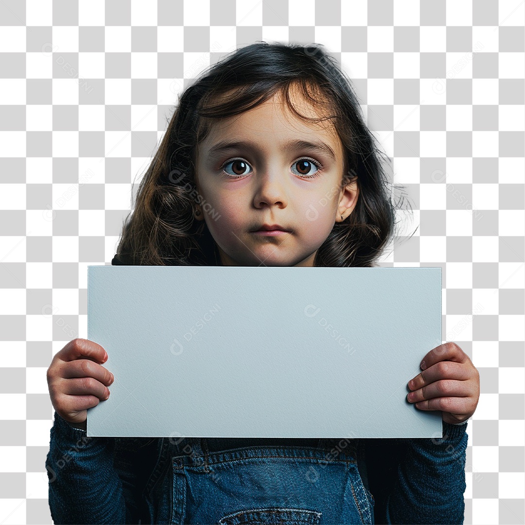 Menina Segurando Cartaz PNG Transparente