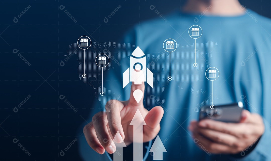 Homem jovem empresário em seu escritório