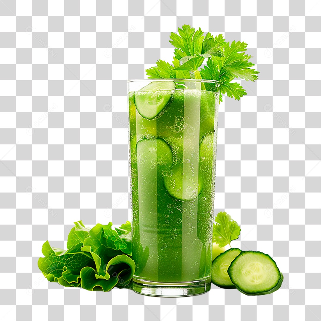 Copo de Suco Verde PNG Transparente