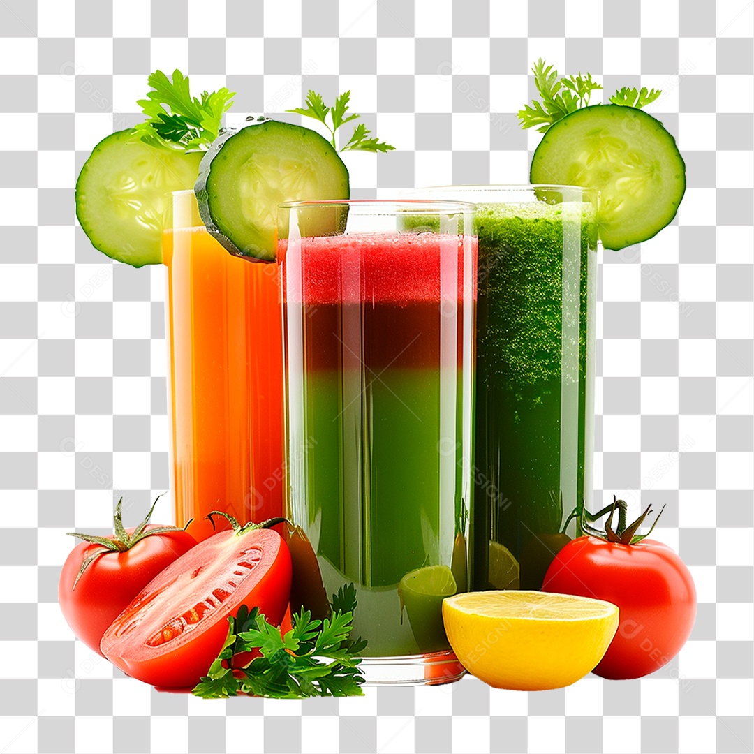 Copos de Sucos Verde PNG Transparente