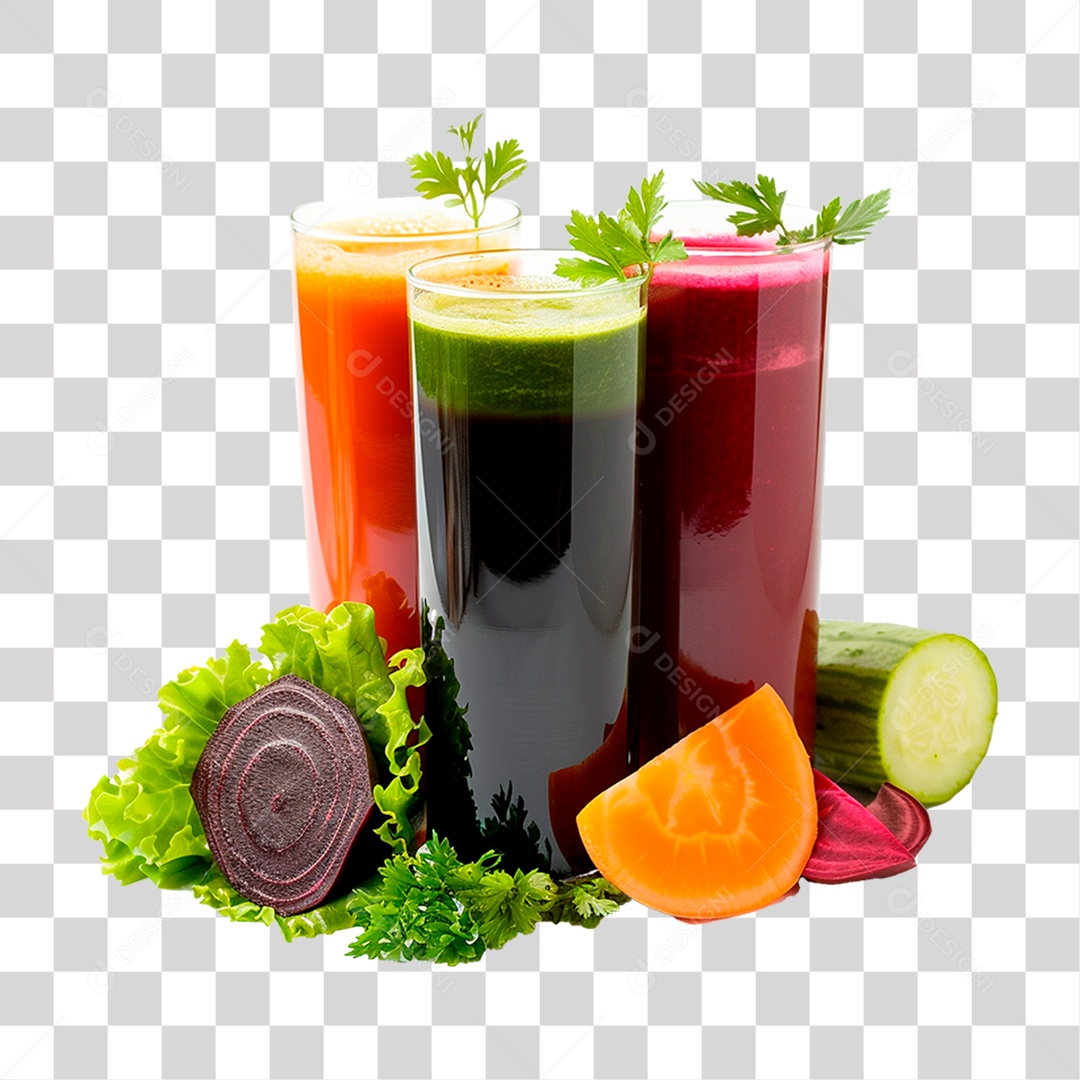 Copos de Sucos Verde PNG Transparente