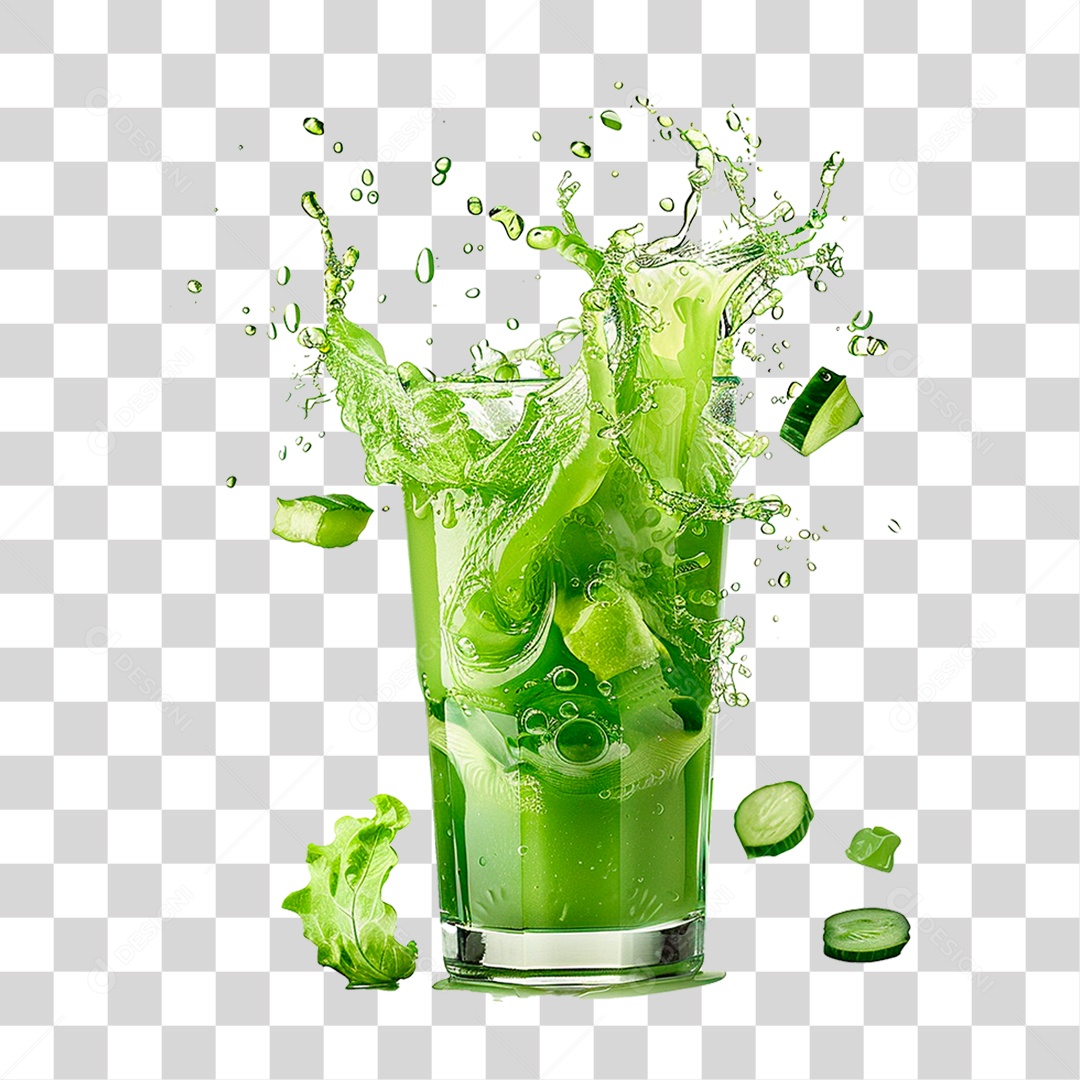 Copo de Suco Verde PNG Transparente