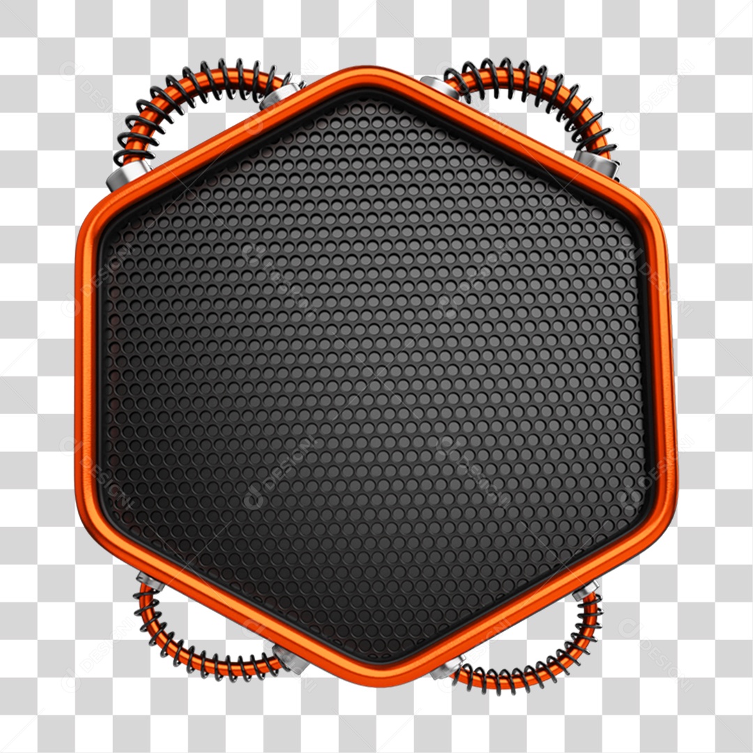 Elemento 3D Placa de Metal Neon Painel PNG Transparente