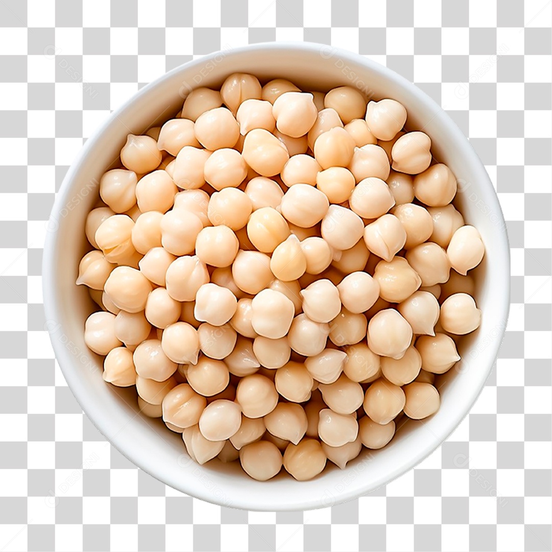 Tigela com Grão de Bico Seco PNG Transparente