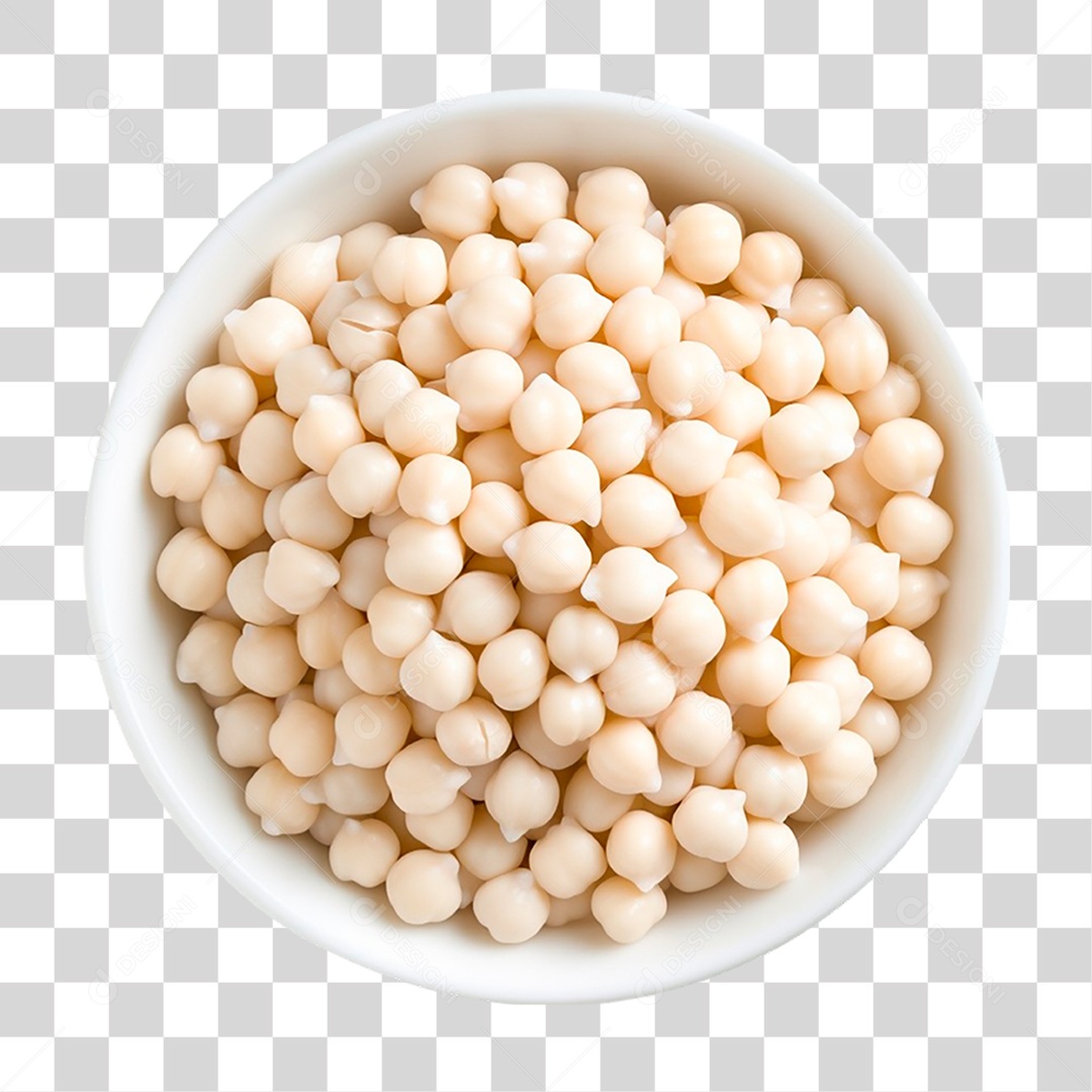 Tigela com Grão de Bico Seco PNG Transparente