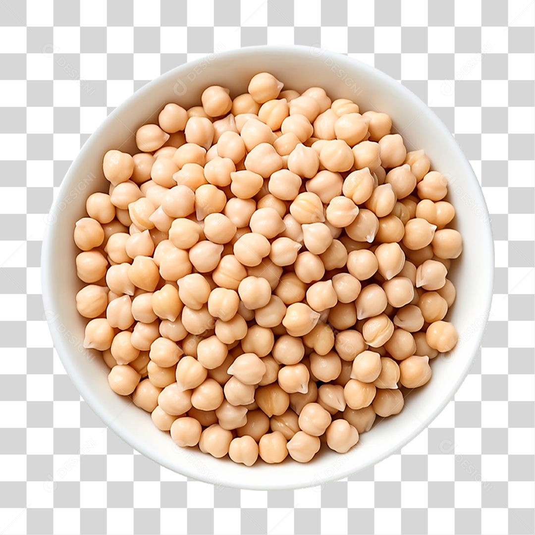 Tigela com Grão de Bico Seco PNG Transparente