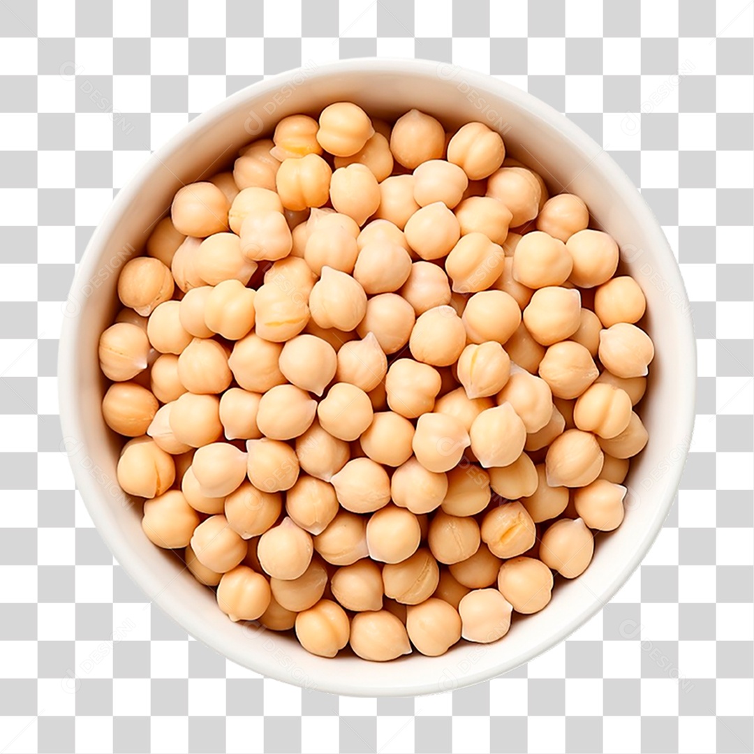 Tigela com Grão de Bico Seco PNG Transparente