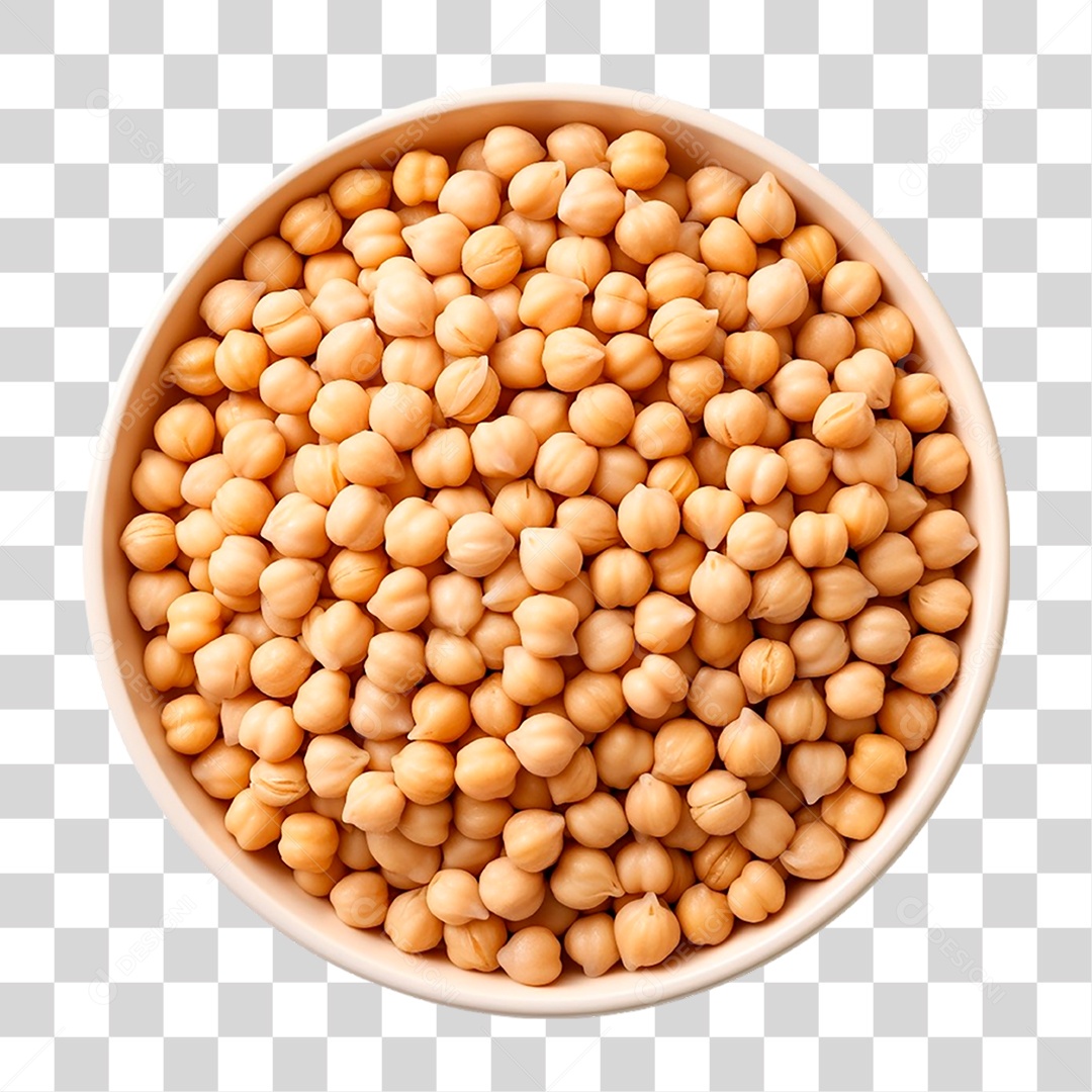 Tigela com Grão de Bico Seco PNG Transparente