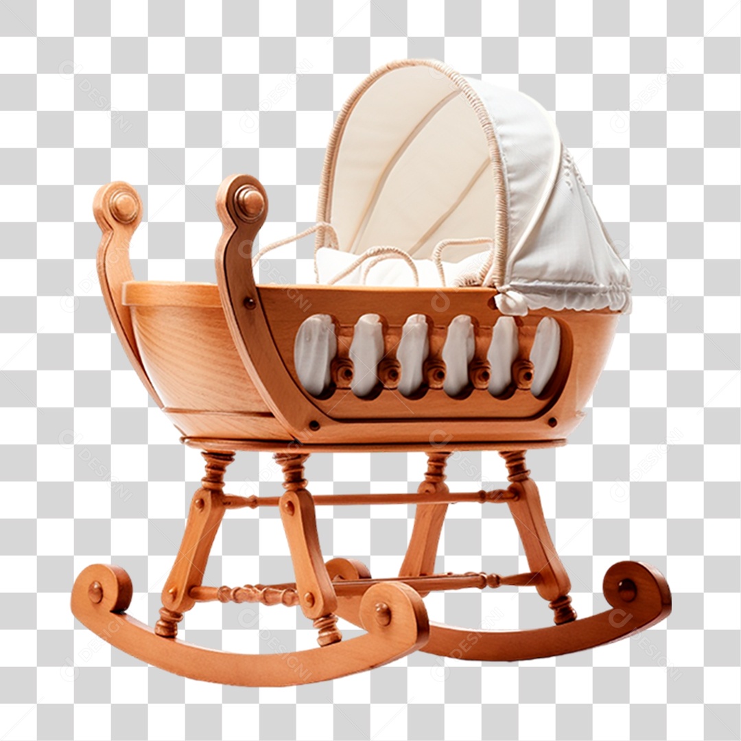 Berço de Madeira PNG Transparente