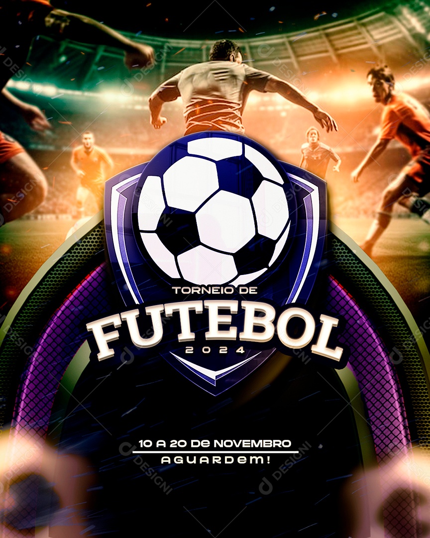 Social Media Flyer Torneio De Futebol 2024 PSD Editável