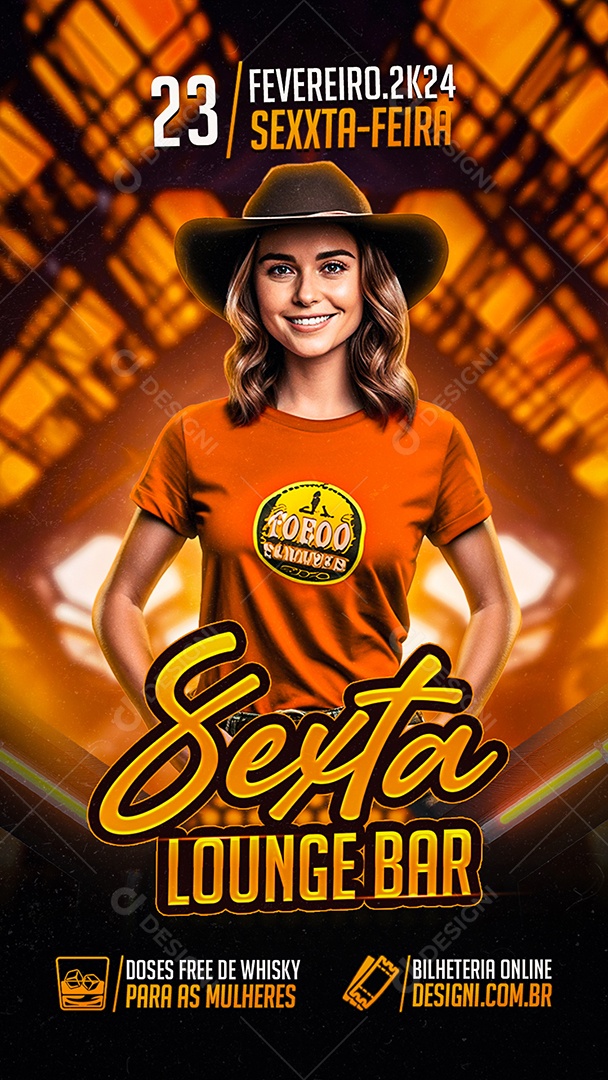 Story Flyer Sexta Lounger Bar Show Social Media PSD Editável