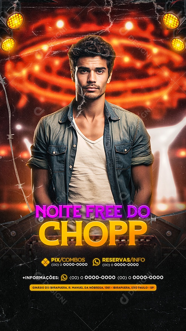 Story Flyer Noite free do Chopp Social Media PSD Editável