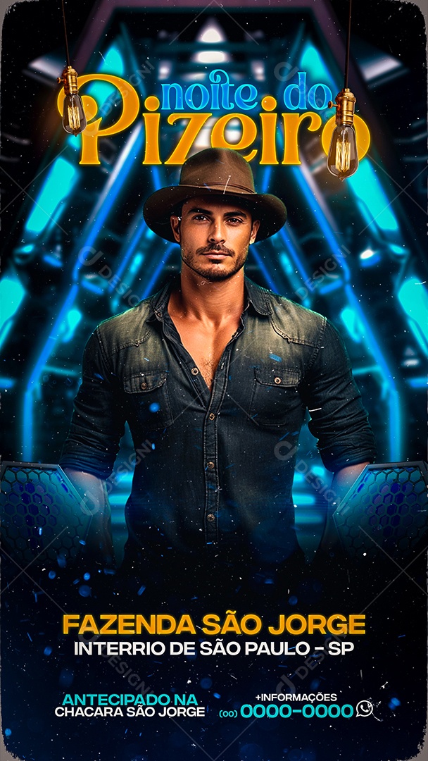Story Flyer Noite do Pizeiro Social Media PSD Editável