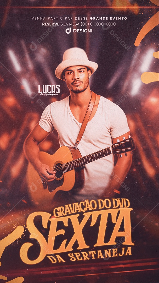 Story Flyer Lucas do Acordeon Gravação Do DVD Sexta Da Sertaneja Social Media PSD Editável