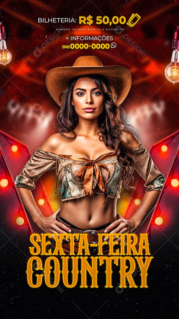 Story Flyer Sexta Feira Country Social Media PSD Editável