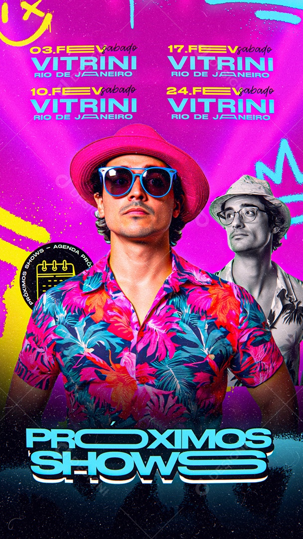 Story Flyer Próximos Shows Agenda Social Media PSD Editável