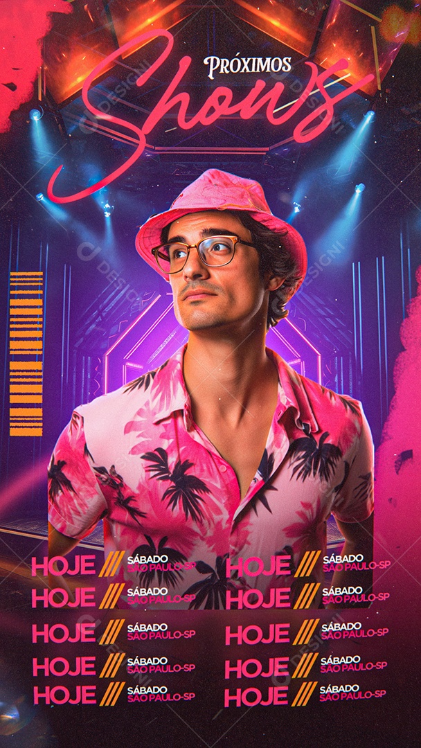 Story Flyer Próximos Shows Hoje Sábado Social Media PSD Editável