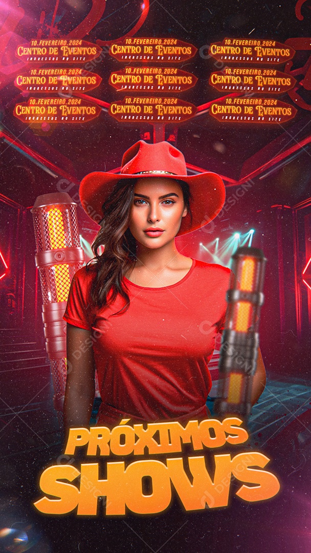 Story Flyer Próximos Shows Centro de Eventos Social Media PSD Editável