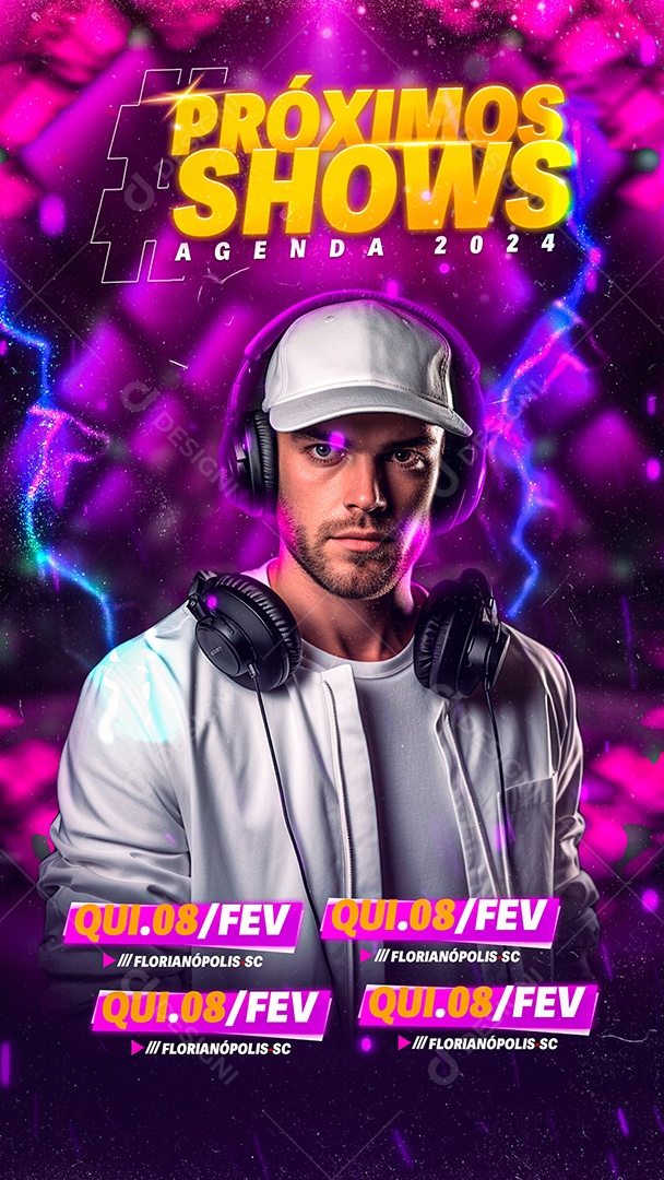 Story Flyer Próximos Shows Agenda 2024 Social Media PSD Editável