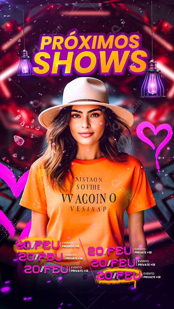 Story Flyer Próximos Shows Evento Private Social Media PSD Editável