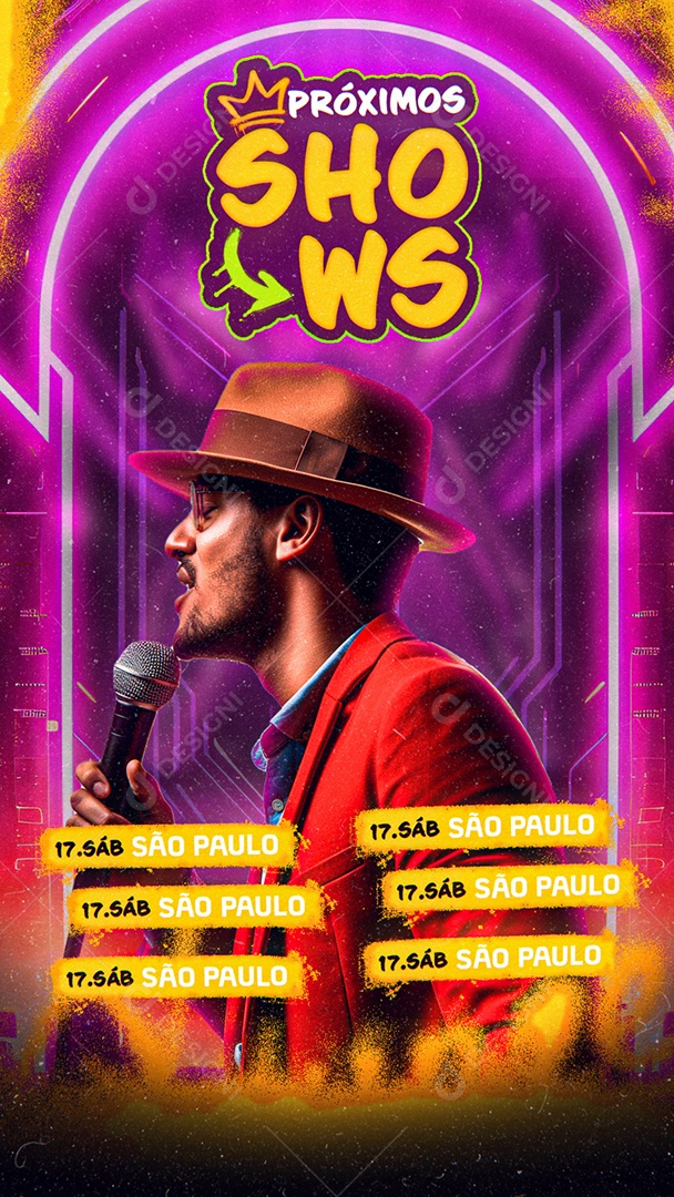 Story Flyer Próximos Shows Agenda Semanal Social Media PSD Editável